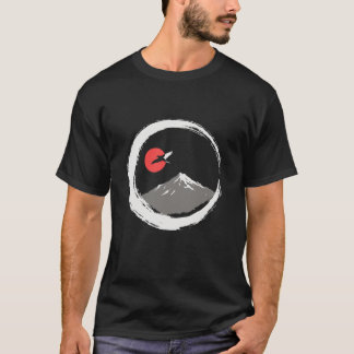Camiseta Zen Enso Moon Mountain Japanese Tee