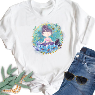 Camiseta Zen Girl Yoga Spa Rochas Cristais Flores
