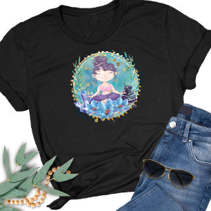Camiseta Zen Girl Yoga Spa Rochas Cristais Flores