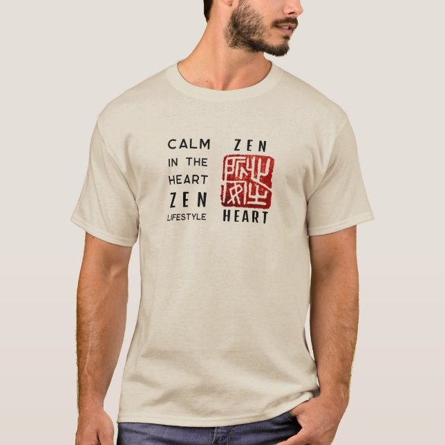 Camiseta "Zen Heart" Calm No Coração (Frente)