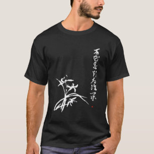 Camiseta Zen Koan Artístico Japonês Orquídea De Caligrafia