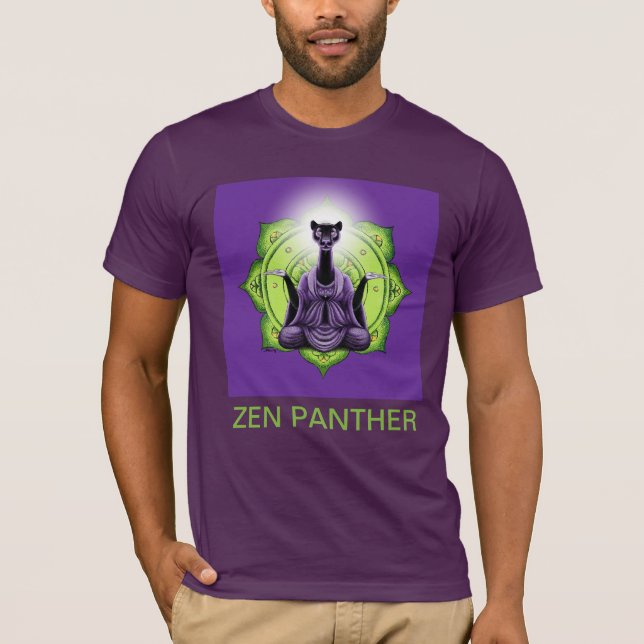 Camiseta Zen Panther & the Dharma Wheel - (com título) (Frente)