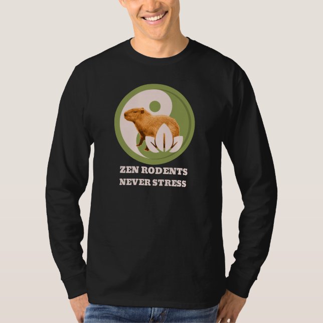 Camiseta Zen Rodents Nunca Stress Capybara (Frente)