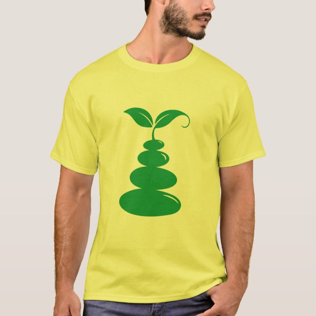 Camiseta Zen Stones Sprout Minimalist Eco Growth T-Shirt (Frente)