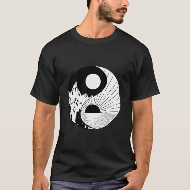 Camiseta Zen Yin Yang Black White (Frente)