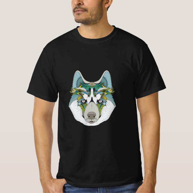 Camiseta Zenart Rouco padronizado Cachorro Rouco Azul Face (Frente)