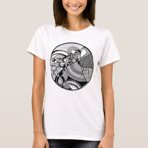 Camiseta Zendala abstrato no círculo