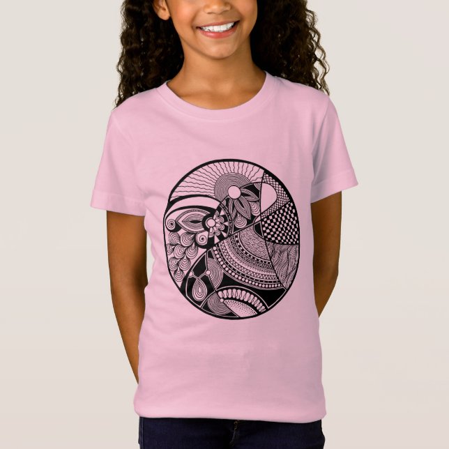 Camiseta Zendala abstrato no círculo (Frente)