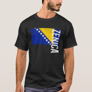 Camiseta Zenica Bósnia Bandeira Para Homens Mulheres Crianç