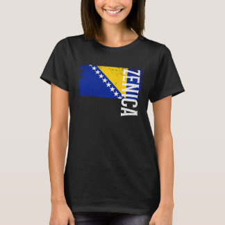 Camiseta Zenica Bósnia Bandeira Para Homens Mulheres Crianç