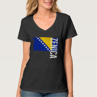 Camiseta Zenica Bósnia Bandeira Para Homens Mulheres Crianç