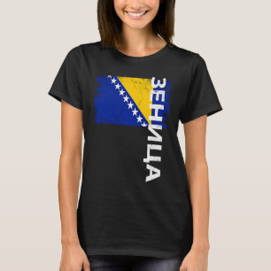 Camiseta Zenica Bósnia Sinalizador Para Homens Bósnios Mulh