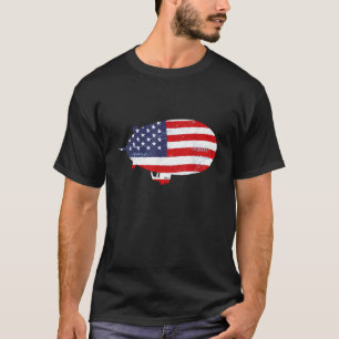 Camiseta Zeppelin EUA Flag America Dirigible Airship Blimp