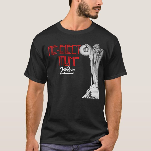 Camiseta Zeppelin inspirou a reeleição da t-shirt Trump 202 (Frente)