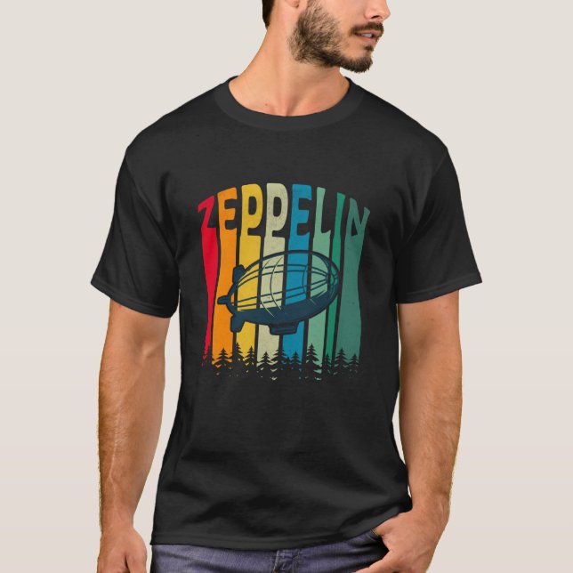 Camiseta Zeppelin Retro 70s 80s Classic Airship Men Boys Ki (Frente)