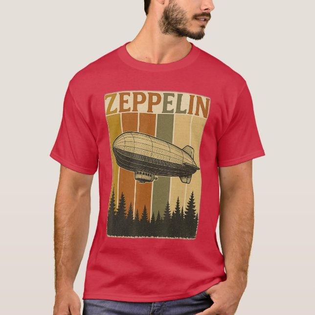 Camiseta Zeppelin Retro Dirigible Estilo Vintage Rock para  (Frente)