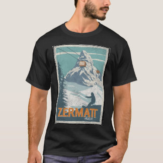 Camiseta Zermatt Suiça de inverno Esquiando Snowboard Ski