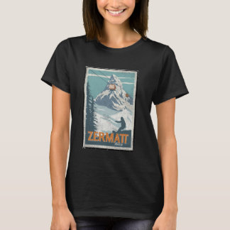 Camiseta Zermatt Suíça Esqui de Inverno Snowboard Esqui