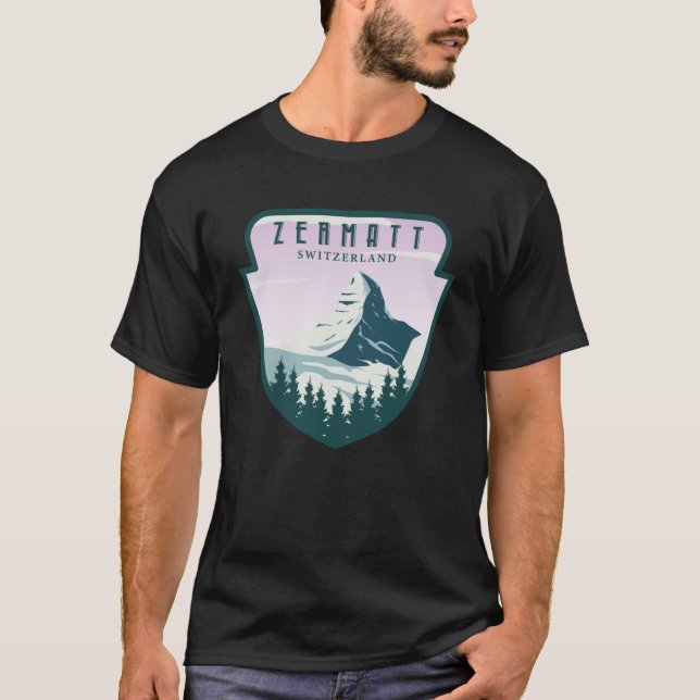 Camiseta Zermatt Suiça Vintage Ski Matterhorn Sw (Frente)