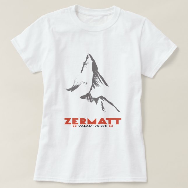 Camiseta Zermatt, Valais, Suiça (Frente do Design)