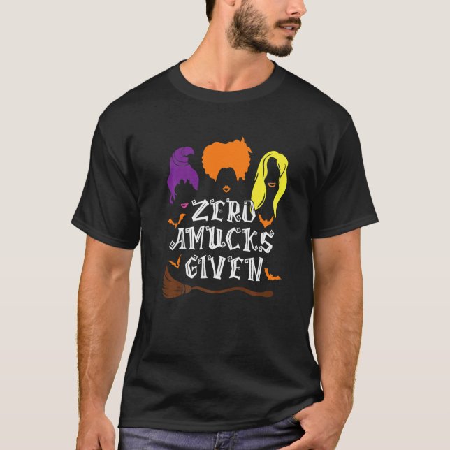 Camiseta Zero Amucks Dado Amuck Com Morcego Halloween Bruxa (Frente)