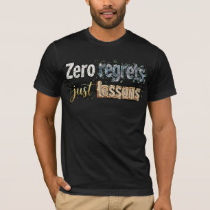 Camiseta "Zero Arrependimentos, Apenas Lições" Mármore, Vid
