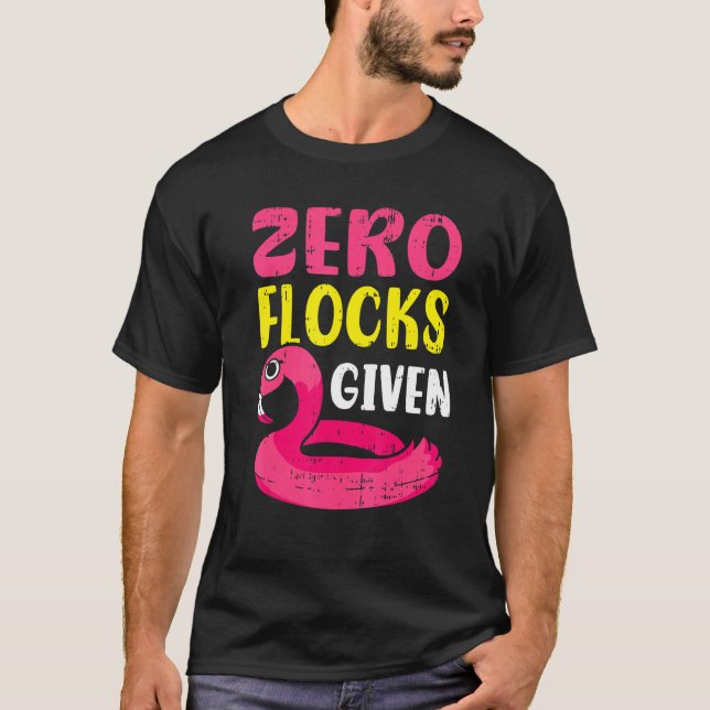 Camiseta Zero Bandos Dado Flamingo Rosa  Ave Pernalta (Frente)
