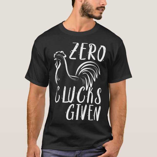Camiseta Zero Clucks Administrados Pelo Agricultor De Amp D (Frente)