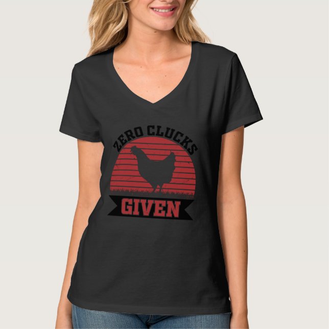 Camiseta Zero Clucks Dado   Galinha   Agricultor (Frente)