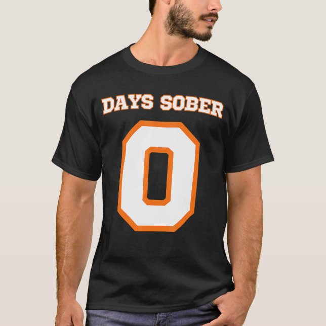 Camiseta Zero Dias Sober Engraçado Bebendo (Frente)