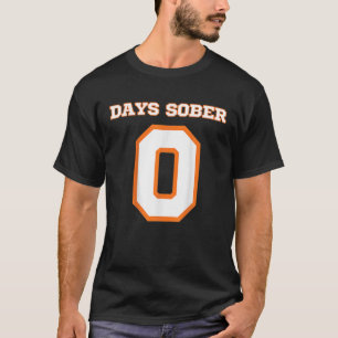 Camiseta Zero Dias Sóbrio Bebendo Engraçado Zero Ou 0 Dias