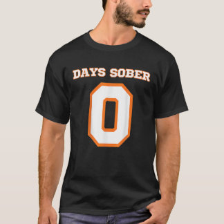 Camiseta Zero Dias Sóbrio Bebendo Engraçado Zero Ou 0 Dias 