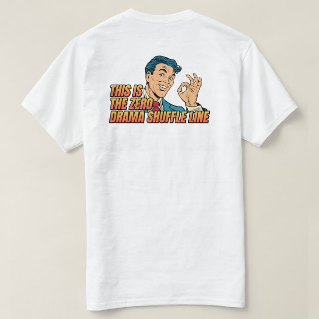 Camiseta Zero Drama Shuffle Unisex - Homens (Verso do Design)