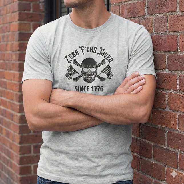 Camiseta Zero F*cks Given Since 1776 Skull T-Shirt (Criador carregado)