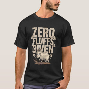 Camiseta Zero FluFF Com Engraçado Humor De Cabra Irritado