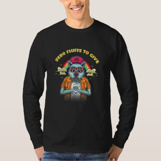 Camiseta Zero Fluffs To Give Gato Mãe de Gato Filhote Pai