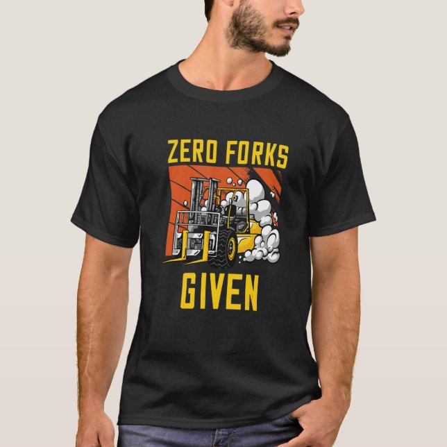 Camiseta Zero Forks Fornecidos pelo Empilhador Forquilhante (Frente)