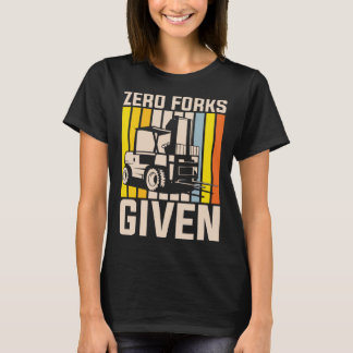 Camiseta Zero garfos dados ao operador de equipamento pesad
