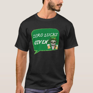 Camiseta Zero Lucks Dado à Rua Dia de Patrick Dia St Paddys