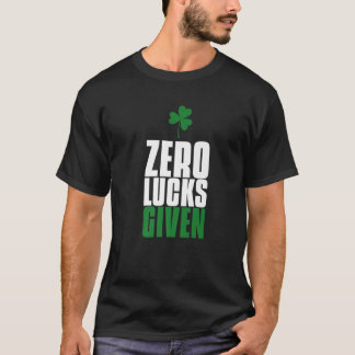 Camiseta Zero Lucks Dado Happystpatricksda Dia de São Patrí