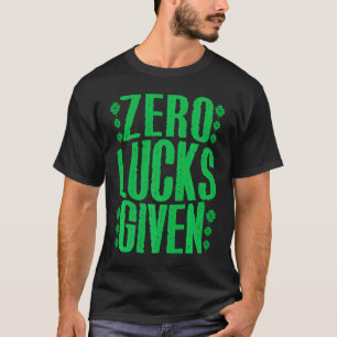 Camiseta Zero Lucks Dado o Shamrock irlandês Lucky St Patri