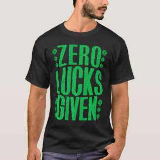 Camiseta Zero Lucks Dado o Shamrock irlandês Lucky St Patri