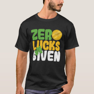 Camiseta Zero Lucks Deu Engraçado Shamroc do Dia de São Pat