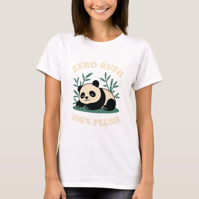 Camiseta Zero Rush – Panda Preguiçoso 100% Fofinho (Frente)
