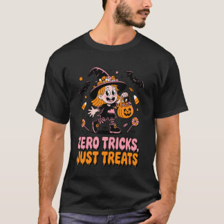 Camiseta Zero Truques Apenas Tratamentos Garota Fofo de Hal