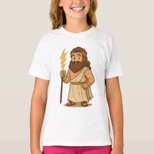 Camiseta Zeus de Desenho Animado Fofo – Deus do Trovão da M