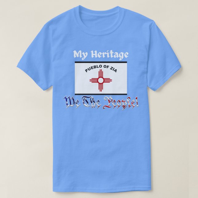 Camiseta Zia Pueblo Nação Tribe Sinalizador minha herança N (Frente do Design)