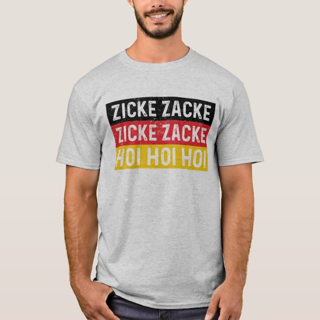 Camiseta Zicke Zacke Hoi Oktoberfest German Flag Funny (Frente)