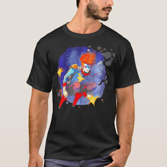 Camiseta Ziggy Flutua Em Stardust Música Inspirava Espaçado (Frente)