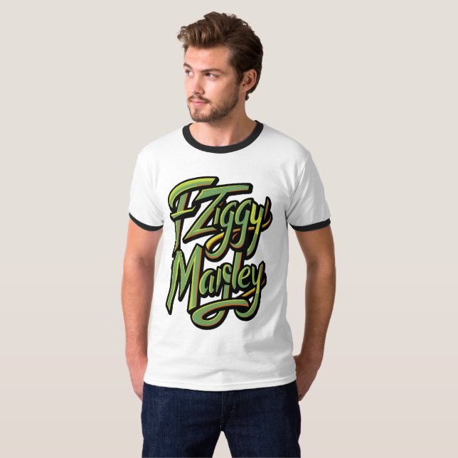 Camiseta Ziggy Marley - T-Shirt Verde Oficial (Frente Completa)